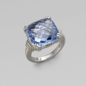 Large blue quartz cocktail ring